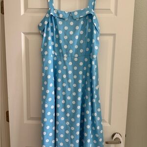SHEIN Blue Polka Dot Midi Dress